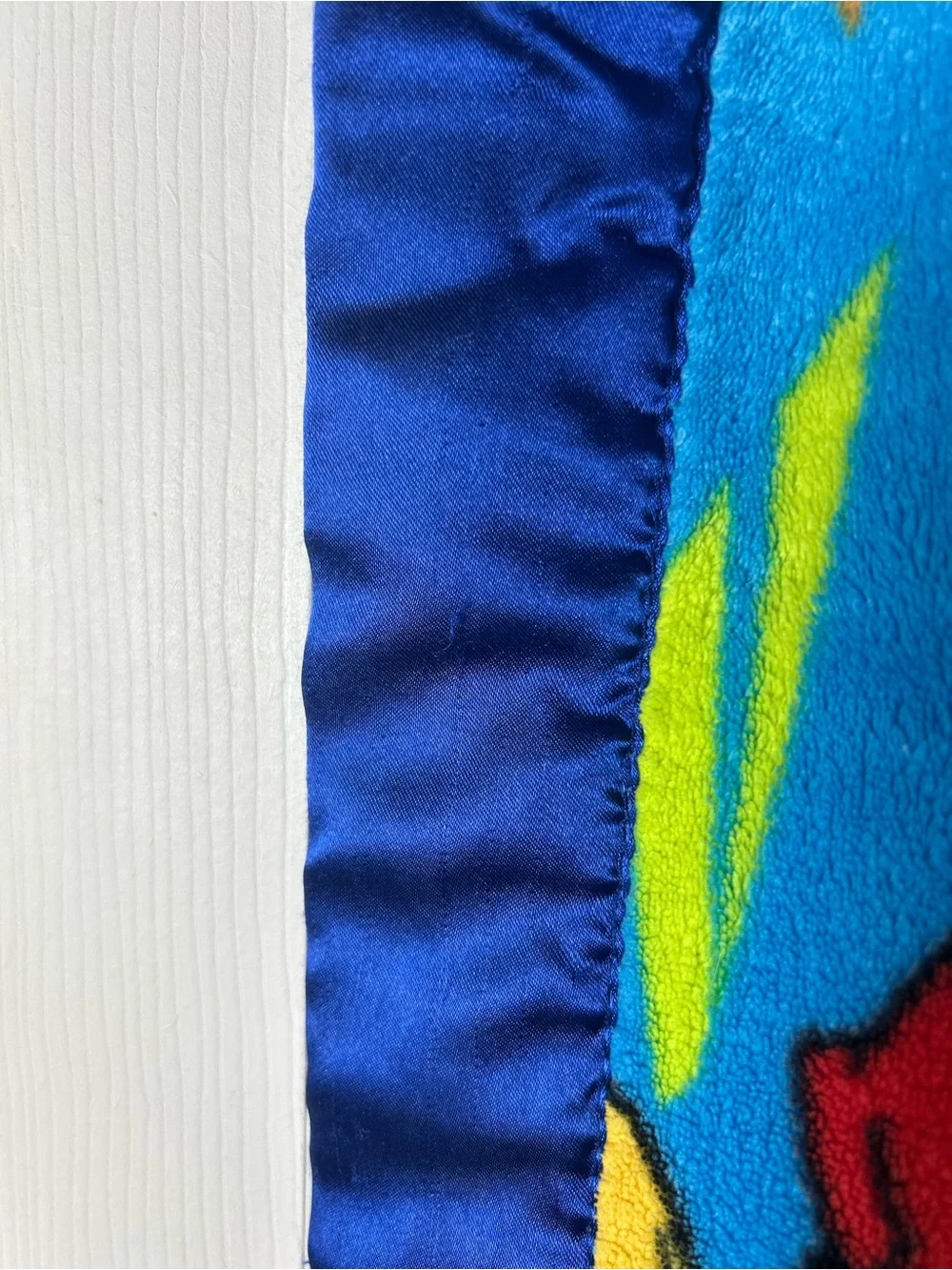 Disney Mickey Mouse Stars Blue Blanket Throw Silky Satin Edge Trim Arrows Orange
